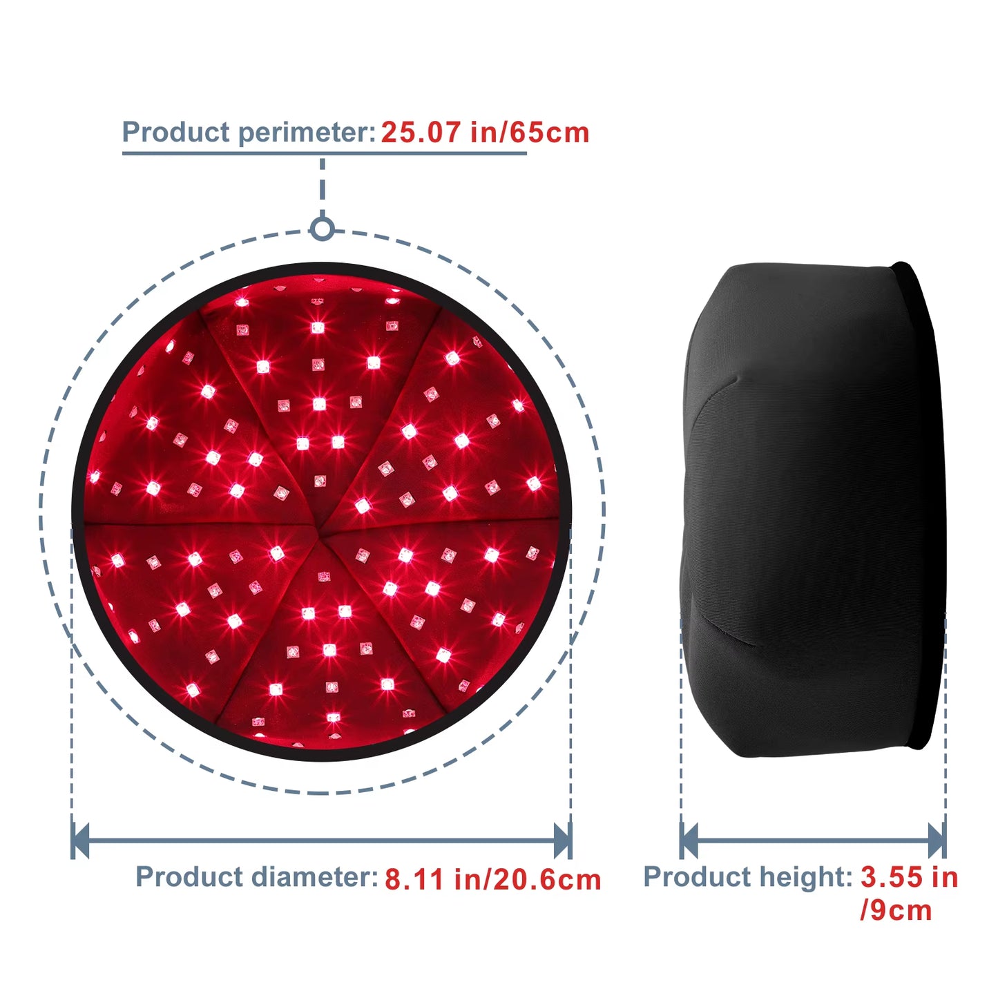 Red Light Therapy Hat near Infrared LED Treatment Cap for Hair Growth Head Relaxation Scalp Relief Prevention Loss Device