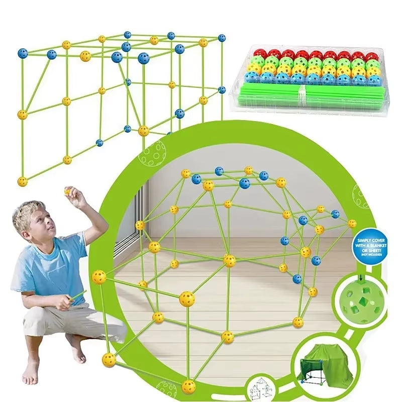 Creative Children Versatile Building Blocks Toy DIY Beaded Tent Funny Paly House Architectural Game Blocks Model Set Toy for Kid